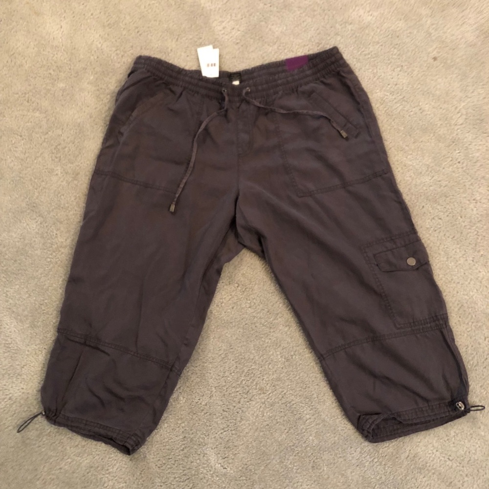 NWT Lane Bryant Grey Cargo Capri